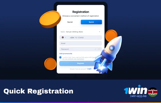 Quick Registration at 1Win App
